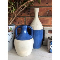 Vintage Style Blue Ceramic Bottle Flower Bud Vase Chic Wedding Table Decoration   122991843200